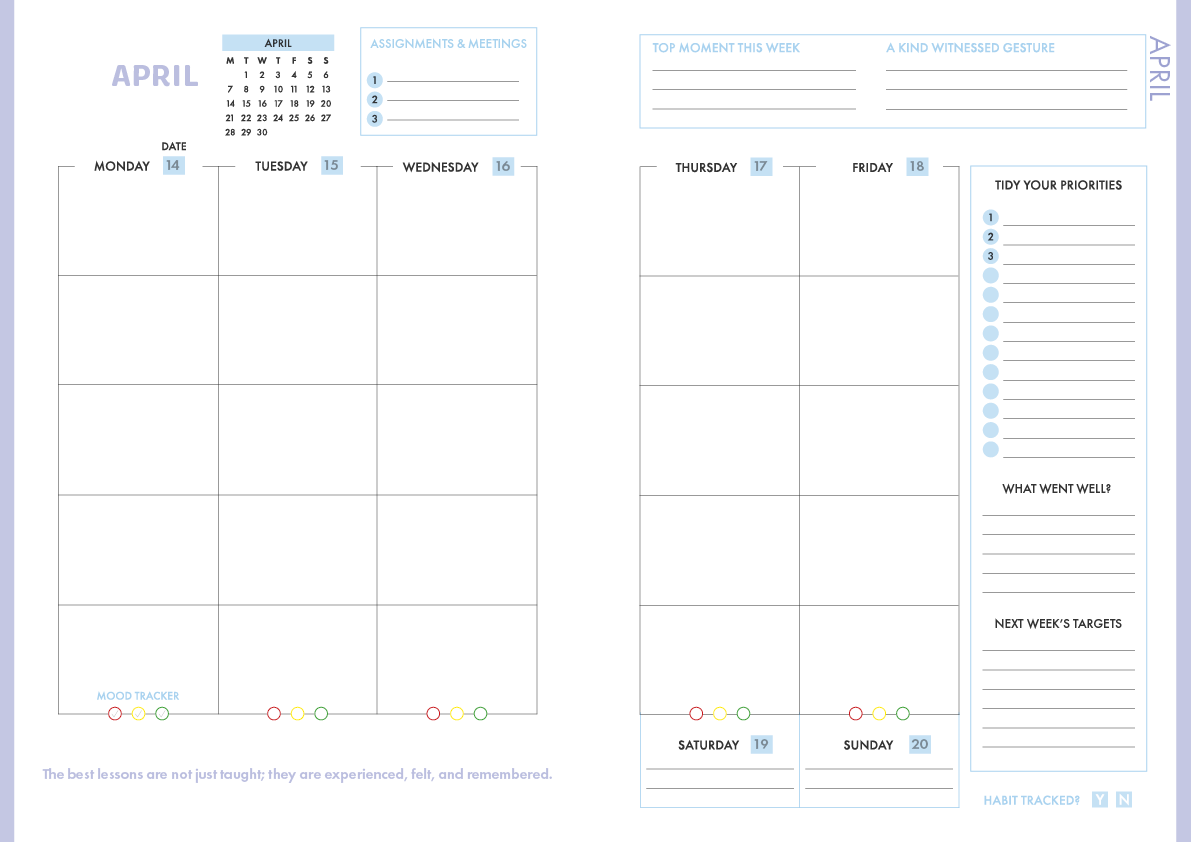 Blue Summit - Student Teacher Planner