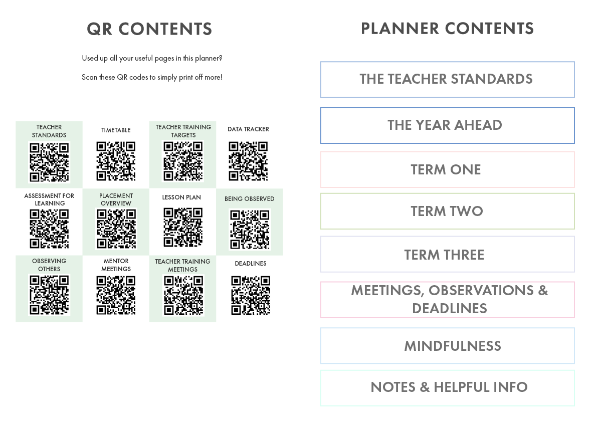 Emerald Blossom - Student Teacher Planner