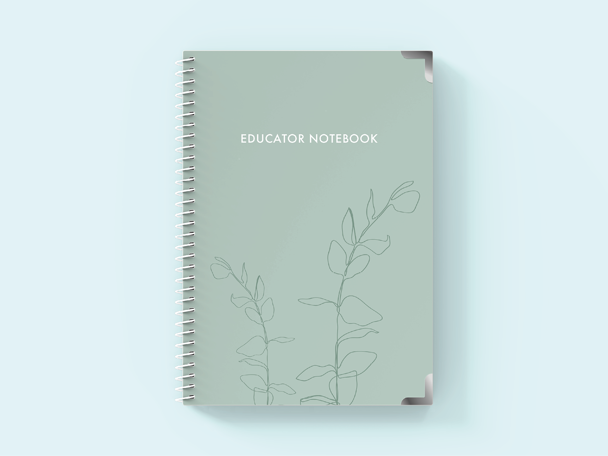 Botanical Serenity - Spiral Educator Notebook