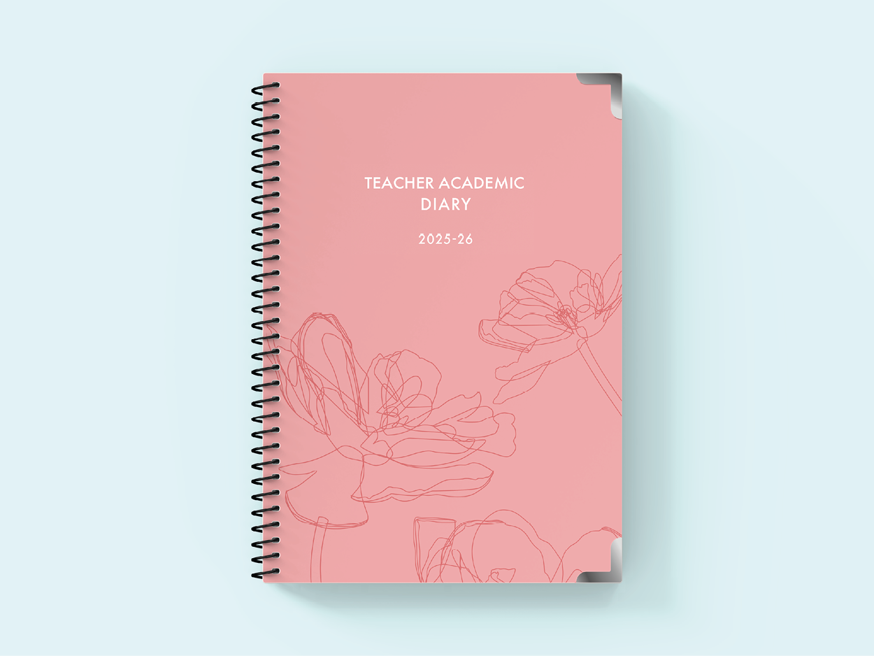 Floral Whisper - Spiral Teacher Academic Diary